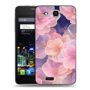 Пластиковый чехол на Alcatel One Touch Idol Ultra с принтом женский