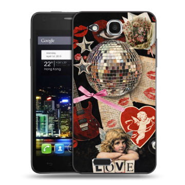 Пластиковый чехол на Alcatel One Touch Idol Ultra с принтом для девочек
