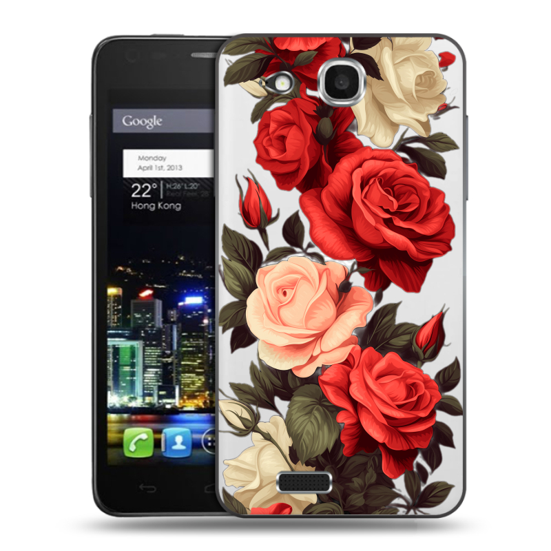 Пластиковый чехол на Alcatel One Touch Idol Ultra с принтом Розы Пластиковый чехол на Alcatel One Touch Idol Ultra с принтом Розы