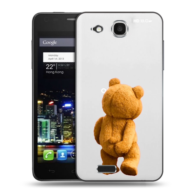 Пластиковый чехол на Alcatel One Touch Idol Ultra с принтом Медведь Пластиковый чехол на Alcatel One Touch Idol Ultra с принтом Медведь