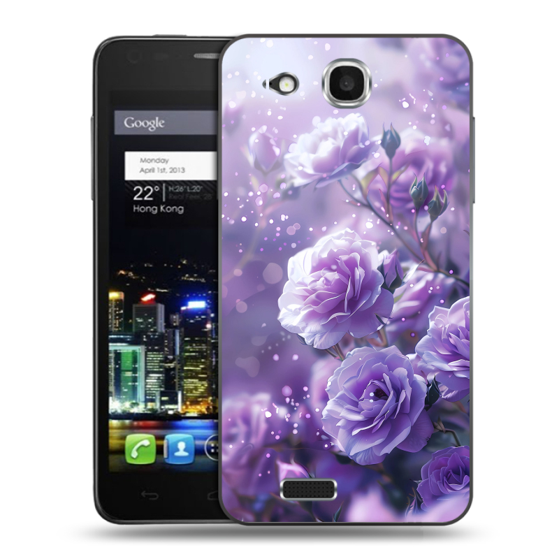 Пластиковый чехол на Alcatel One Touch Idol Ultra с принтом Розы цветы Пластиковый чехол на Alcatel One Touch Idol Ultra с принтом Розы цветы