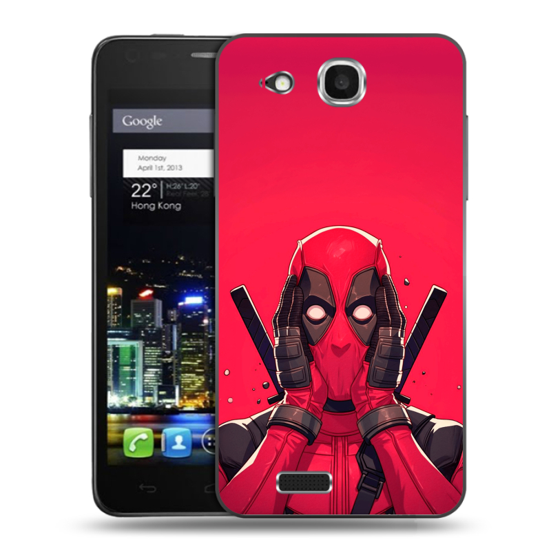 Пластиковый чехол на Alcatel One Touch Idol Ultra с принтом Дедпул Deadpool Пластиковый чехол на Alcatel One Touch Idol Ultra с принтом Дедпул Deadpool