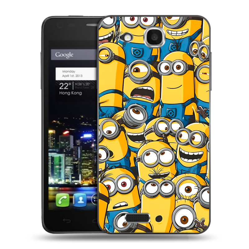 Пластиковый чехол на Alcatel One Touch Idol Ultra с принтом Миньоны Пластиковый чехол на Alcatel One Touch Idol Ultra с принтом Миньоны