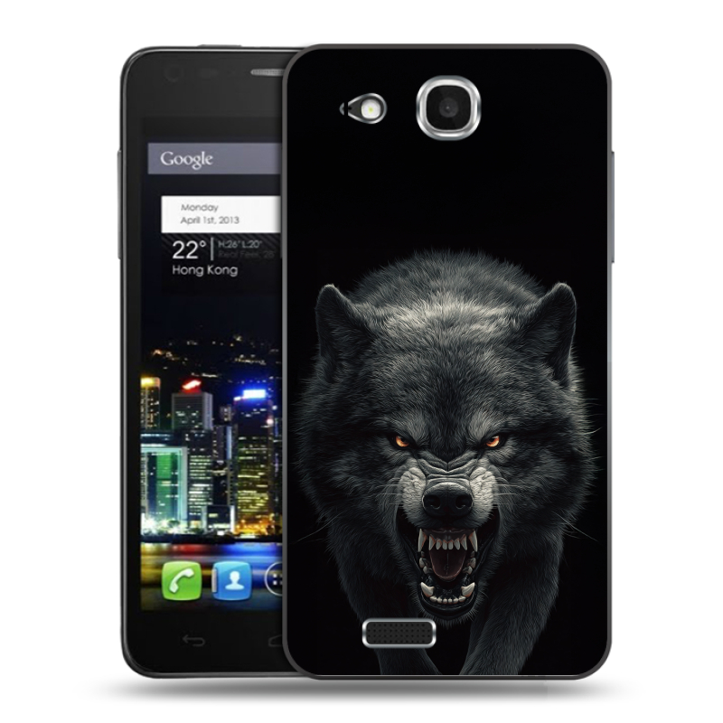 Пластиковый чехол на Alcatel One Touch Idol Ultra с принтом Волк Пластиковый чехол на Alcatel One Touch Idol Ultra с принтом Волк