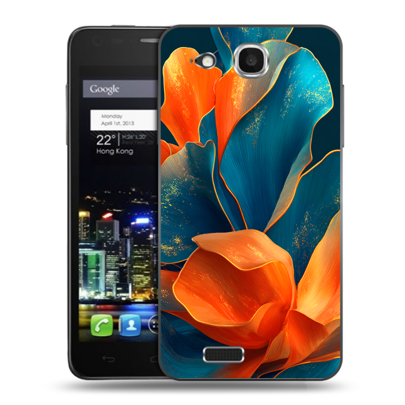 Пластиковый чехол на Alcatel One Touch Idol Ultra с принтом Цветы Пластиковый чехол на Alcatel One Touch Idol Ultra с принтом Цветы