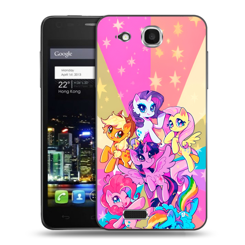 Пластиковый чехол на Alcatel One Touch Idol Ultra с принтом My little pony Дружба чудо Пластиковый чехол на Alcatel One Touch Idol Ultra с принтом My little pony Дружба чудо