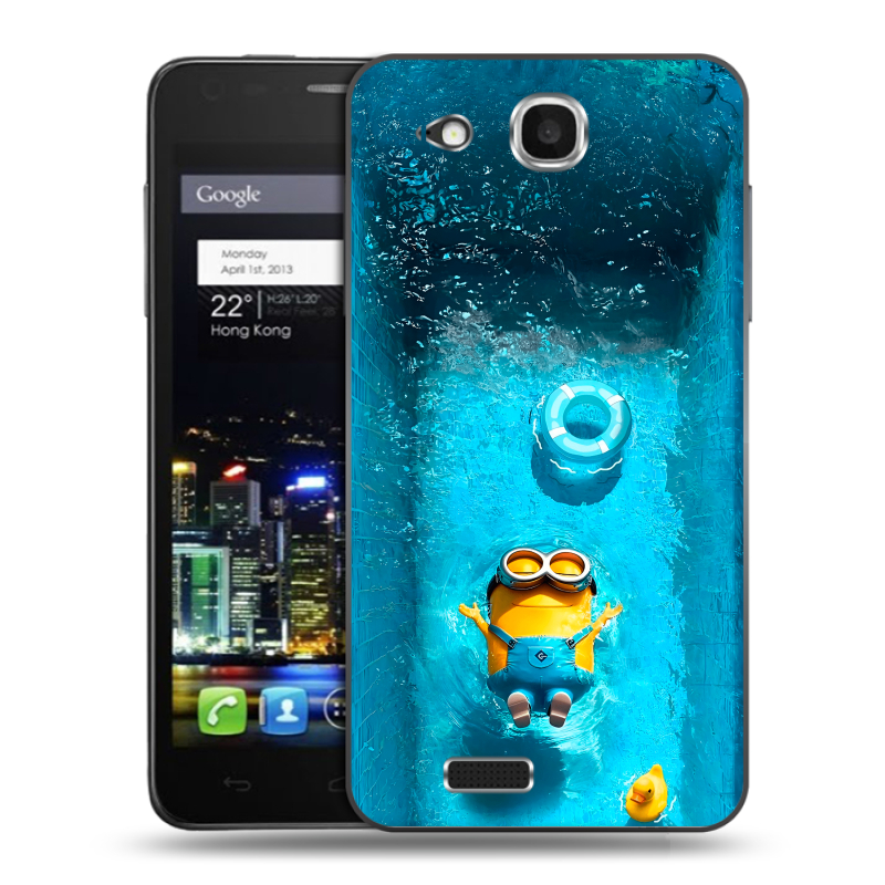 Пластиковый чехол на Alcatel One Touch Idol Ultra с принтом Миньоны Пластиковый чехол на Alcatel One Touch Idol Ultra с принтом Миньоны
