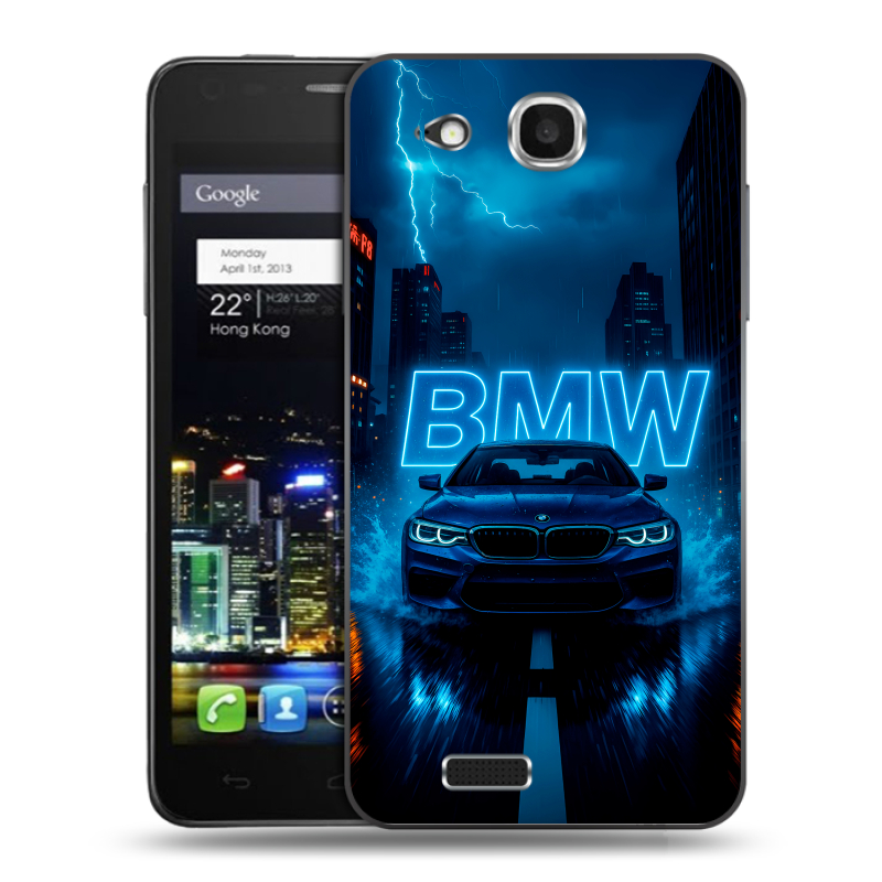 Пластиковый чехол на Alcatel One Touch Idol Ultra с принтом BMW БМВ Пластиковый чехол на Alcatel One Touch Idol Ultra с принтом BMW БМВ