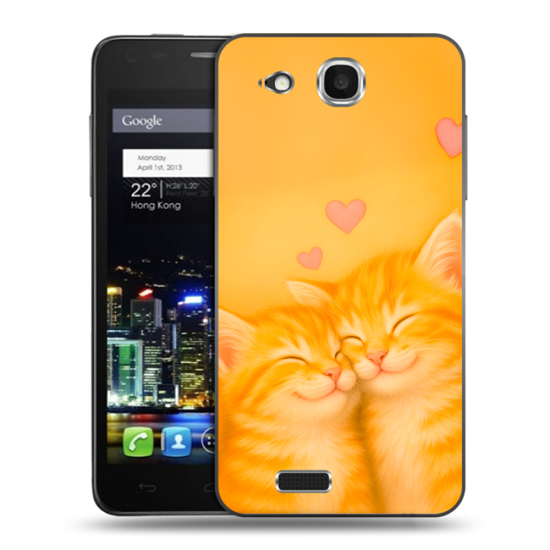Пластиковый чехол на Alcatel One Touch Idol Ultra с принтом Милые котята Пластиковый чехол на Alcatel One Touch Idol Ultra с принтом Милые котята