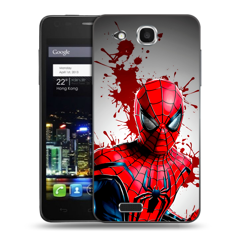 Пластиковый чехол на Alcatel One Touch Idol Ultra с принтом Spiderman Человек паук Пластиковый чехол на Alcatel One Touch Idol Ultra с принтом Spiderman Человек паук