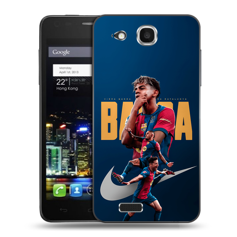 Пластиковый чехол на Alcatel One Touch Idol Ultra с принтом Барселона Barca Yamal Пластиковый чехол на Alcatel One Touch Idol Ultra с принтом Барселона Barca Yamal