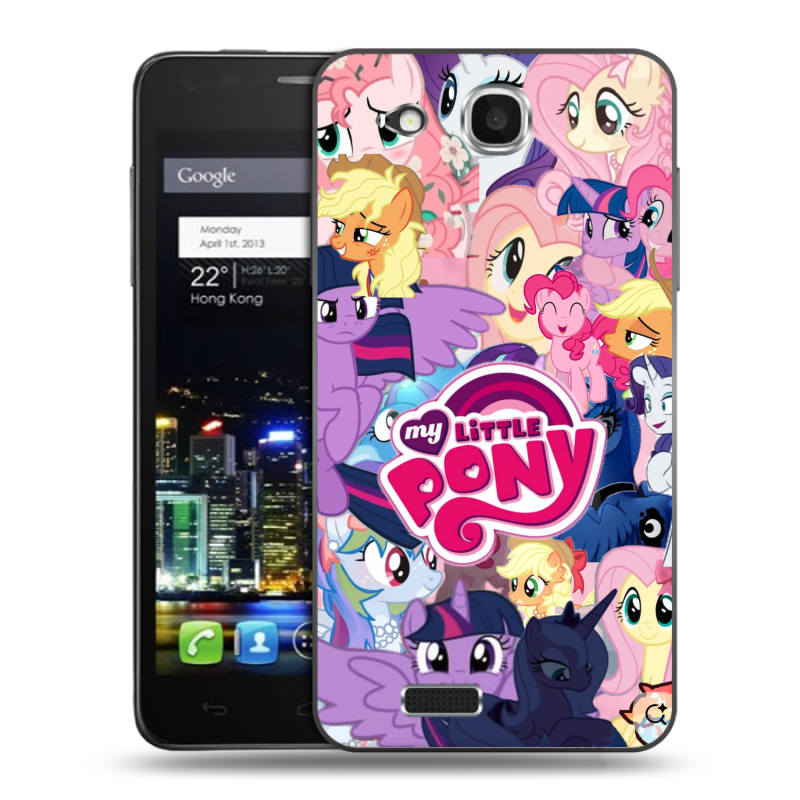 Пластиковый чехол на Alcatel One Touch Idol Ultra с принтом My little pony Дружба чудо Пластиковый чехол на Alcatel One Touch Idol Ultra с принтом My little pony Дружба чудо