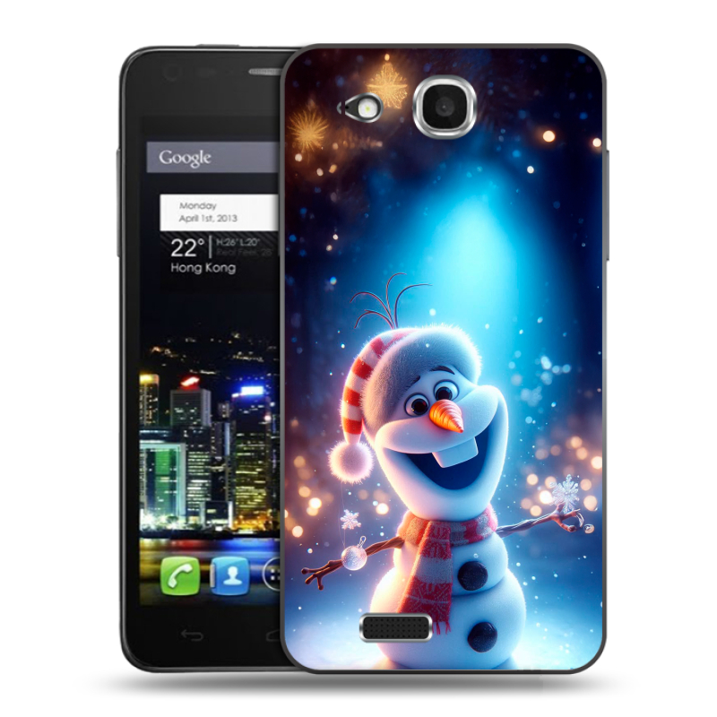 Пластиковый чехол на Alcatel One Touch Idol Ultra с принтом Новый год Пластиковый чехол на Alcatel One Touch Idol Ultra с принтом Новый год