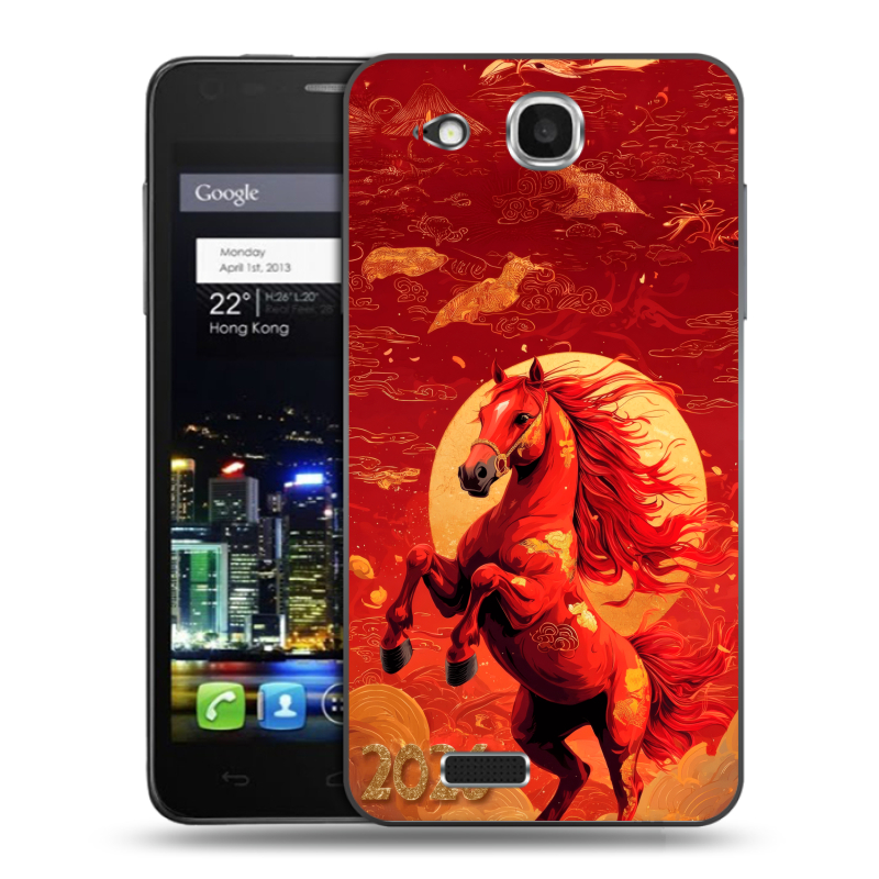 Пластиковый чехол на Alcatel One Touch Idol Ultra с принтом Новый год Пластиковый чехол на Alcatel One Touch Idol Ultra с принтом Новый год