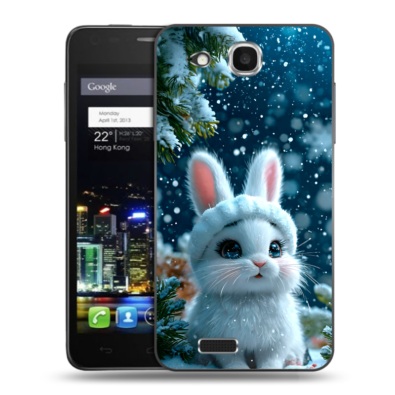 Пластиковый чехол на Alcatel One Touch Idol Ultra с принтом Новый год Пластиковый чехол на Alcatel One Touch Idol Ultra с принтом Новый год