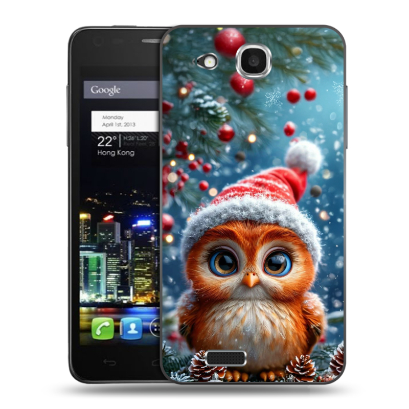 Пластиковый чехол на Alcatel One Touch Idol Ultra с принтом Новый год Пластиковый чехол на Alcatel One Touch Idol Ultra с принтом Новый год