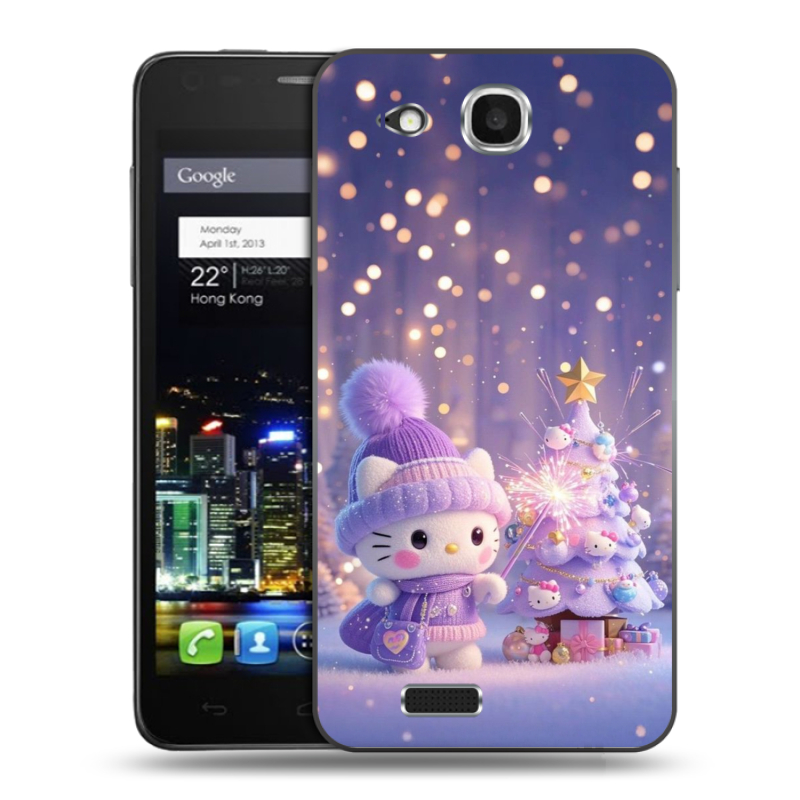 Пластиковый чехол на Alcatel One Touch Idol Ultra с принтом Новый год Пластиковый чехол на Alcatel One Touch Idol Ultra с принтом Новый год