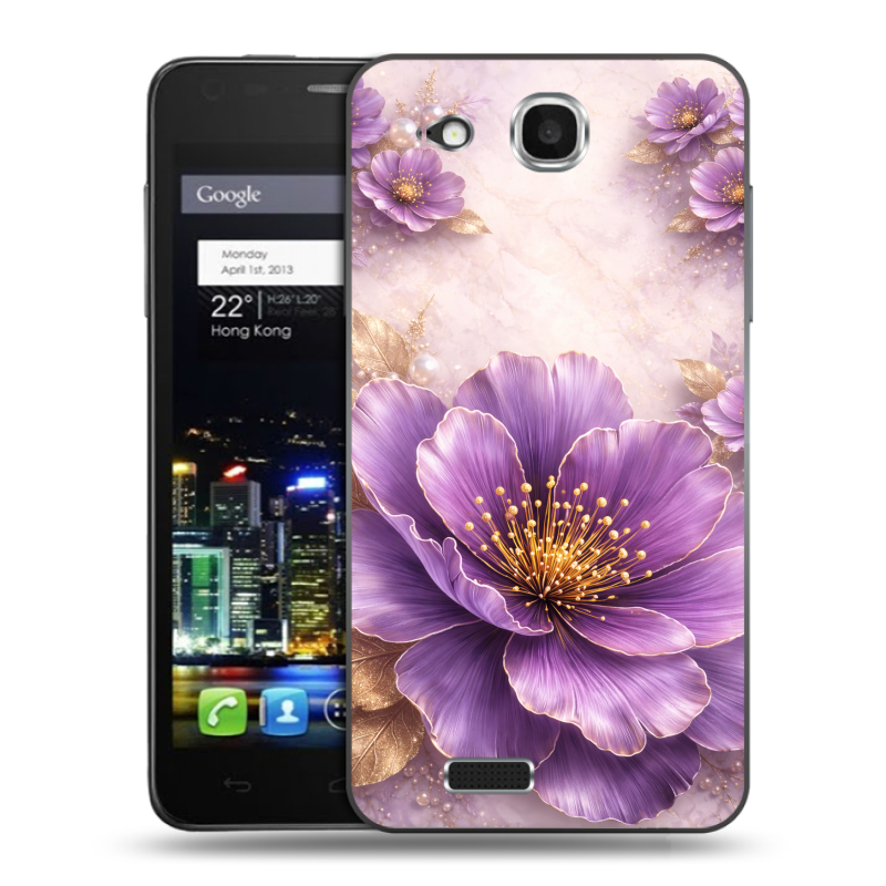 Пластиковый чехол на Alcatel One Touch Idol Ultra с принтом женский Пластиковый чехол на Alcatel One Touch Idol Ultra с принтом женский