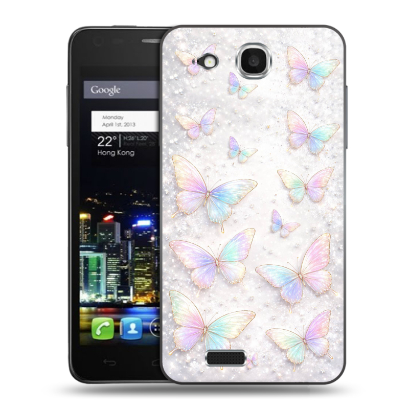 Пластиковый чехол на Alcatel One Touch Idol Ultra с принтом женский Пластиковый чехол на Alcatel One Touch Idol Ultra с принтом женский