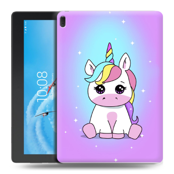 Силиконовый чехол на планшета Lenovo Tab E10 с принтом Единорог