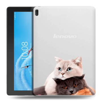 Силиконовый чехол на планшета Lenovo Tab E10 с принтом Кошки