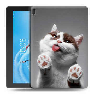Силиконовый чехол на планшета Lenovo Tab E10 с принтом Коты