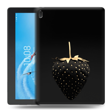 Силиконовый чехол на планшета Lenovo Tab E10 с принтом Черная клубника