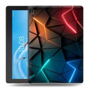 Силиконовый чехол на планшета Lenovo Tab E10 с принтом Абстракция неон Силиконовый чехол на планшета Lenovo Tab E10 с принтом Абстракция неон