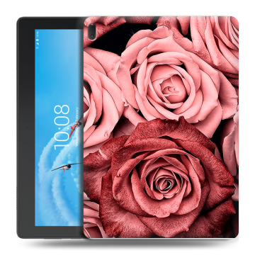 Силиконовый чехол на планшета Lenovo Tab E10 с принтом Цветы розы
