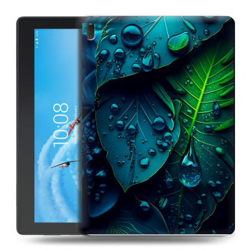 Силиконовый чехол на планшета Lenovo Tab E10 с принтом Листья