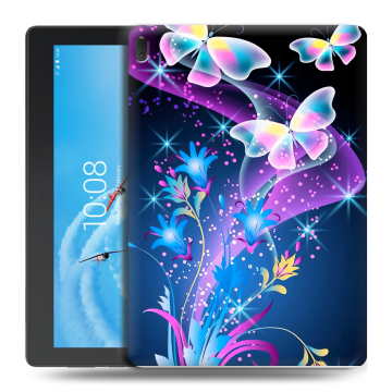 Силиконовый чехол на Lenovo Tab E10 с принтом Бабочки