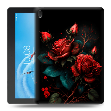 Силиконовый чехол на Lenovo Tab E10 с принтом Розы красные