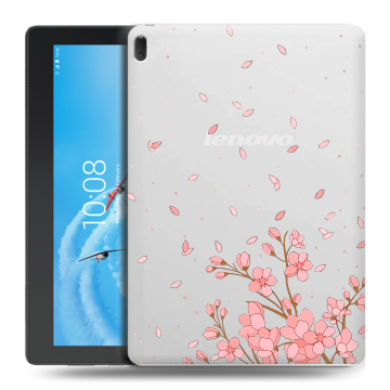 Силиконовый чехол на Lenovo Tab E10 с принтом Ветка сакуры