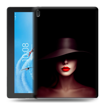 Силиконовый чехол на Lenovo Tab E10 с принтом Девушка в шляпе