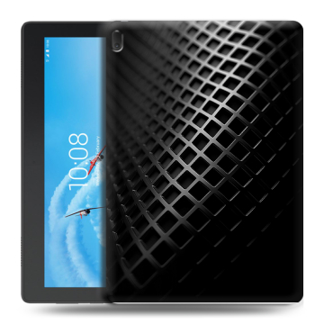Силиконовый чехол на Lenovo Tab E10 с принтом Текстура металла