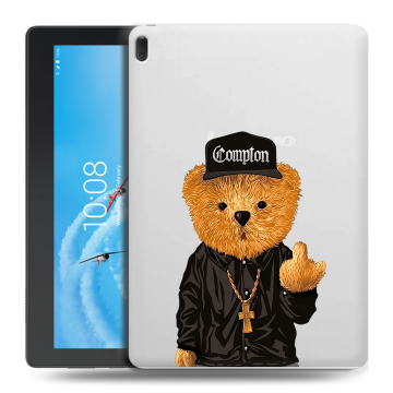Силиконовый чехол на Lenovo Tab E10 с принтом Плюшевый медведь
