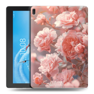 Силиконовый чехол на Lenovo Tab E10 с принтом Розовые розы