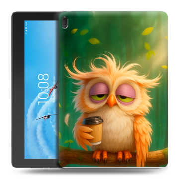 Силиконовый чехол на Lenovo Tab E10 с принтом сова