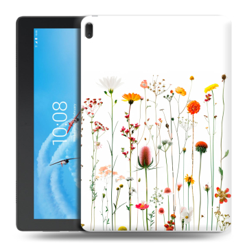 Силиконовый чехол на Lenovo Tab E10 с принтом цветы