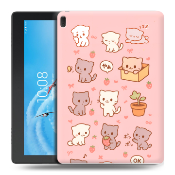 Силиконовый чехол на Lenovo Tab E10 с принтом Hello Kitty Хелоу Кити Силиконовый чехол на Lenovo Tab E10 с принтом Hello Kitty Хелоу Кити