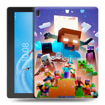 Силиконовый чехол на Lenovo Tab E10 с принтом Майнкрафт Minecraft Силиконовый чехол на Lenovo Tab E10 с принтом Майнкрафт Minecraft