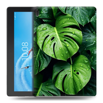 Силиконовый чехол на Lenovo Tab E10 с принтом Листья Силиконовый чехол на Lenovo Tab E10 с принтом Листья