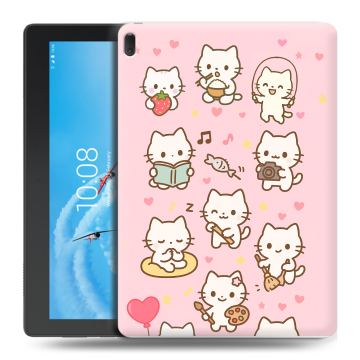 Силиконовый чехол на Lenovo Tab E10 с принтом Hello Kitty Хелоу Кити