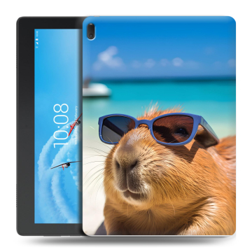 Силиконовый чехол на Lenovo Tab E10 с принтом Капибара
