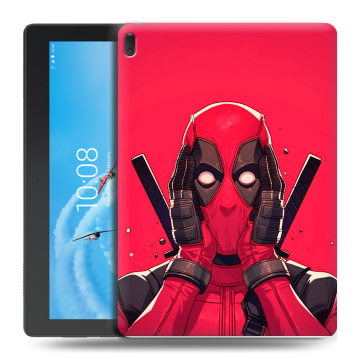 Силиконовый чехол на Lenovo Tab E10 с принтом Дедпул Deadpool Силиконовый чехол на Lenovo Tab E10 с принтом Дедпул Deadpool