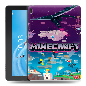 Силиконовый чехол на Lenovo Tab E10 с принтом Майнкрафт Minecraft