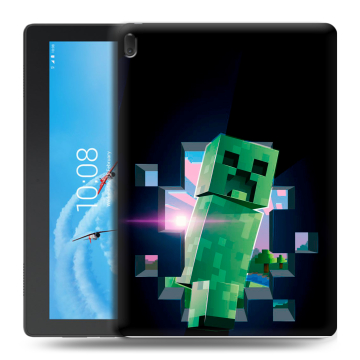 Силиконовый чехол на Lenovo Tab E10 с принтом Майнкрафт Minecraft