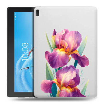 Силиконовый чехол на Lenovo Tab E10 с принтом Цветы орхидеи