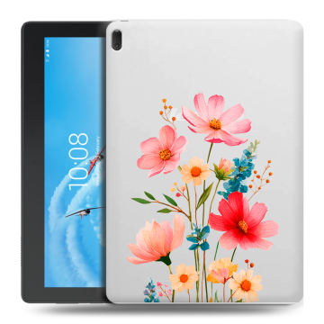 Силиконовый чехол на Lenovo Tab E10 с принтом Цветы