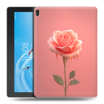 Силиконовый чехол на Lenovo Tab E10 с принтом Розовая роза